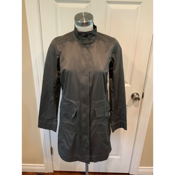 Eileen Fisher Gray Long Zip-Up Jacket, Size XS - Picture 1 of 7